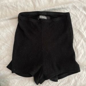 Reformation black short shorts - knit ribbed